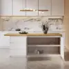 Picture of Modern 183 cm Wood Kitchen Island with Storage, White & Natural – AUD-H1911