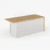 Picture of Modern 183 cm Wood Kitchen Island with Storage, White & Natural – AUD-H1911