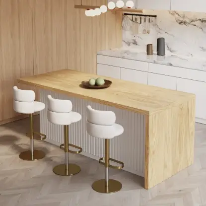 Picture of Modern 183 cm Wood Kitchen Island with Storage, White & Natural – AUD-H1912