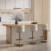 Modern 183 cm Wood Kitchen Island with Storage, White & Natural – AUD-H1912