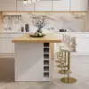 Modern 183 cm Wood Kitchen Island with Storage, White & Natural – AUD-H1912