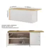 Modern 183 cm Wood Kitchen Island with Storage, White & Natural – AUD-H1912