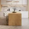 Modern 183 cm Wood Kitchen Island with Storage, White & Natural – AUD-H1912