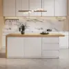 Modern 183 cm Wood Kitchen Island with Storage, White & Natural – AUD-H1912