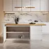 Modern 183 cm Wood Kitchen Island with Storage, White & Natural – AUD-H1912