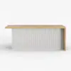 Modern 183 cm Wood Kitchen Island with Storage, White & Natural – AUD-H1912