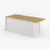 Modern 183 cm Wood Kitchen Island with Storage, White & Natural – AUD-H1912