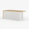 Modern 183 cm Wood Kitchen Island with Storage, White & Natural – AUD-H1912