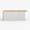 Modern 183 cm Wood Kitchen Island with Storage, White & Natural – AUD-H1912