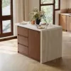 Modern 127 cm Matte Sintered Stone Kitchen Island with Storage, Walnut – AUD-H1913