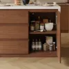 Modern 127 cm Matte Sintered Stone Kitchen Island with Storage, Walnut – AUD-H1913