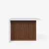 Modern 127 cm Matte Sintered Stone Kitchen Island with Storage, Walnut – AUD-H1913
