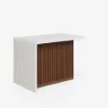 Modern 127 cm Matte Sintered Stone Kitchen Island with Storage, Walnut – AUD-H1913