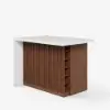 Modern 127 cm Matte Sintered Stone Kitchen Island with Storage, Walnut – AUD-H1913