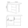 Modern 127 cm Matte Sintered Stone Kitchen Island with Storage, Walnut – AUD-H1914