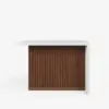 Modern 127 cm Matte Sintered Stone Kitchen Island with Storage, Walnut – AUD-H1914