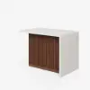 Modern 127 cm Matte Sintered Stone Kitchen Island with Storage, Walnut – AUD-H1914