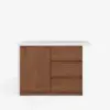 Modern 127 cm Matte Sintered Stone Kitchen Island with Storage, Walnut – AUD-H1914