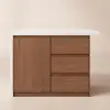 Modern 127 cm Matte Sintered Stone Kitchen Island with Storage, Walnut – AUD-H1914