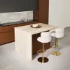 Modern 127 cm Wood Kitchen Island with Drawers & Cabinets, Walnut