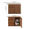 Modern 127 cm Wood Kitchen Island with Drawers & Cabinets, Walnut