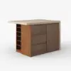 Modern 127 cm Wood Kitchen Island with Drawers & Cabinets, Walnut