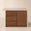 Modern 127 cm Wood Kitchen Island with Drawers & Cabinets, Walnut