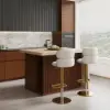 Modern 130 cm Wood Kitchen Island with Storage, Walnut