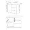 Modern 130 cm Wood Kitchen Island with Storage, Walnut