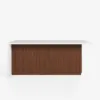 Modern 183 cm Matte Sintered Stone Kitchen Island with Storage, Walnut – AUD-H1917