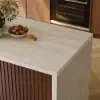 Modern 183 cm Matte Sintered Stone Kitchen Island with Storage, Walnut – AUD-H1918