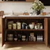 Modern 183 cm Matte Sintered Stone Kitchen Island with Storage, Walnut – AUD-H1918