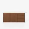 Modern 183 cm Matte Sintered Stone Kitchen Island with Storage, Walnut – AUD-H1918