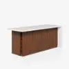 Modern 183 cm Matte Sintered Stone Kitchen Island with Storage, Walnut – AUD-H1918