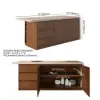 Modern 183 cm Wood Kitchen Island with Drawers & Cabinets, Walnut