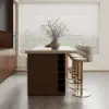 Modern 183 cm Wood Kitchen Island with Storage, Walnut