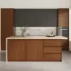 Modern 183 cm Wood Kitchen Island with Storage, Walnut