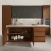 Modern 183 cm Wood Kitchen Island with Storage, Walnut