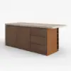 Modern 183 cm Wood Kitchen Island with Storage, Walnut
