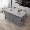 1830mm Large Grey Kitchen Island with Storage Modern Kitchen Cabinet