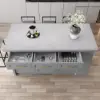 1830mm Large Grey Kitchen Island with Storage Modern Kitchen Cabinet