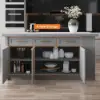 1830mm Large Grey Kitchen Island with Storage Modern Kitchen Cabinet