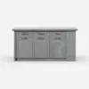 1830mm Large Grey Kitchen Island with Storage Modern Kitchen Cabinet