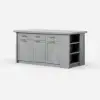 1830mm Large Grey Kitchen Island with Storage Modern Kitchen Cabinet