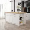 Picture of Modern 183 cm Wood Kitchen Island with Drawers & Cabinets, Natural & White