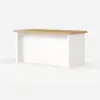 Picture of Modern 183 cm Wood Kitchen Island with Drawers & Cabinets, Natural & White