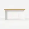 Picture of Modern 183 cm Wood Kitchen Island with Drawers & Cabinets, Natural & White