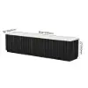 Aura 213 cm Ash Wood Fluted Black TV Unit with Sintered Stone Top