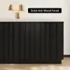 Aura 213 cm Ash Wood Fluted Black TV Unit with Sintered Stone Top