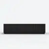 Aura 213 cm Ash Wood Fluted Black TV Unit with Sintered Stone Top